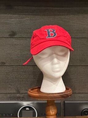 Classic Red Baseball Cap with 'B' Embroidered Logo Boston Red Sox